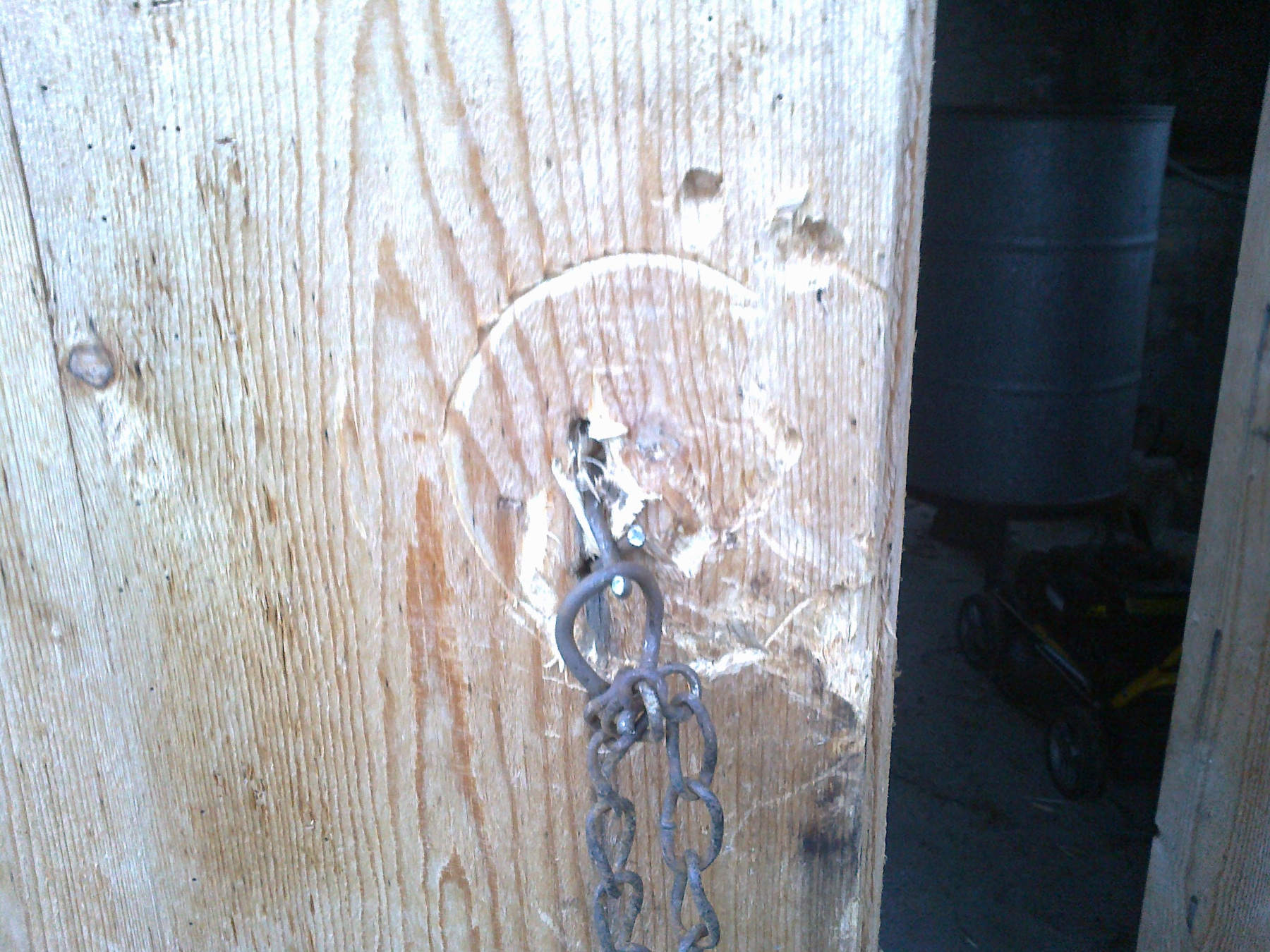 And the lock carved a trail in the wood...
