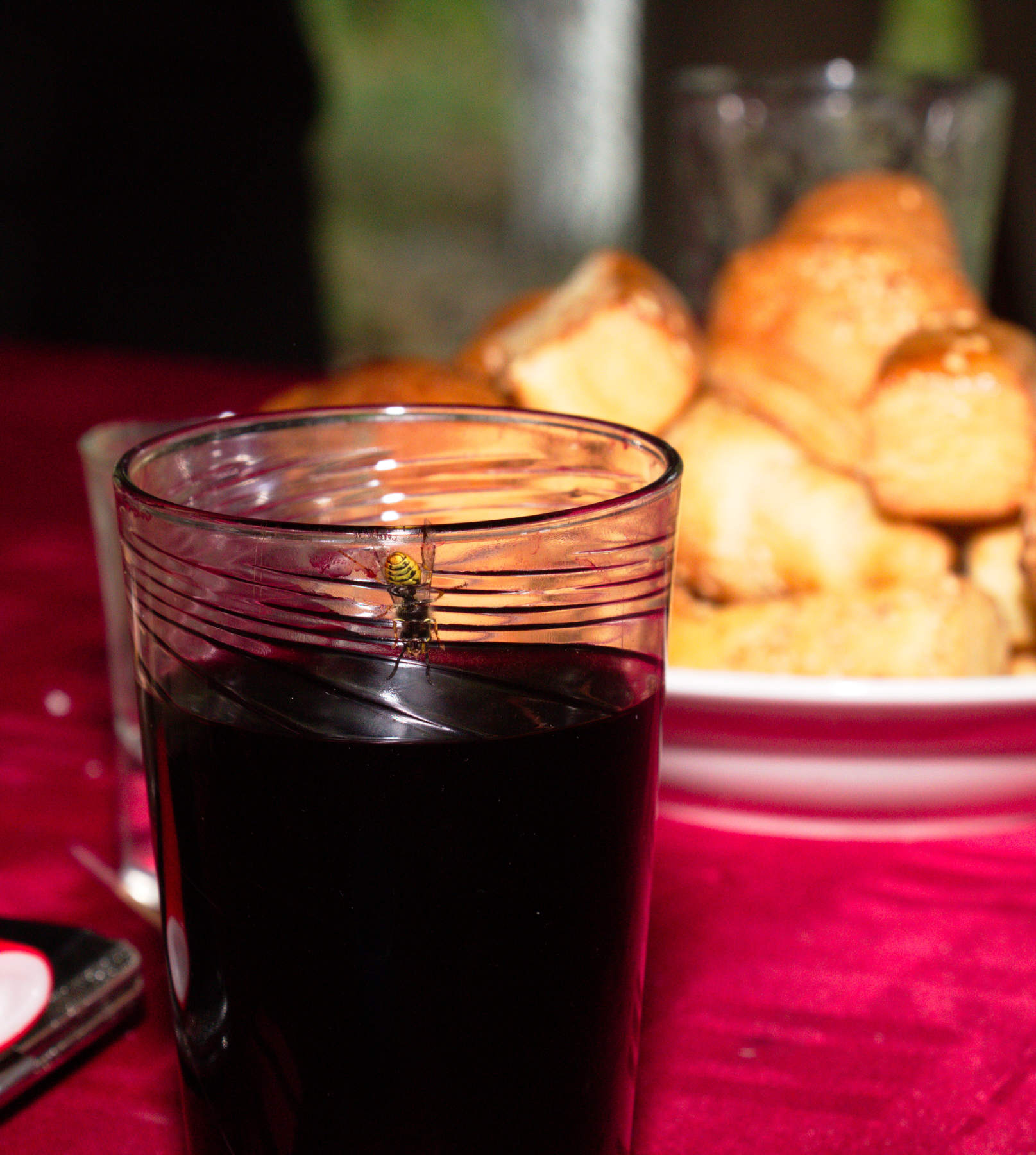 Dragana's wine caught at least three wasps. Great weapon.