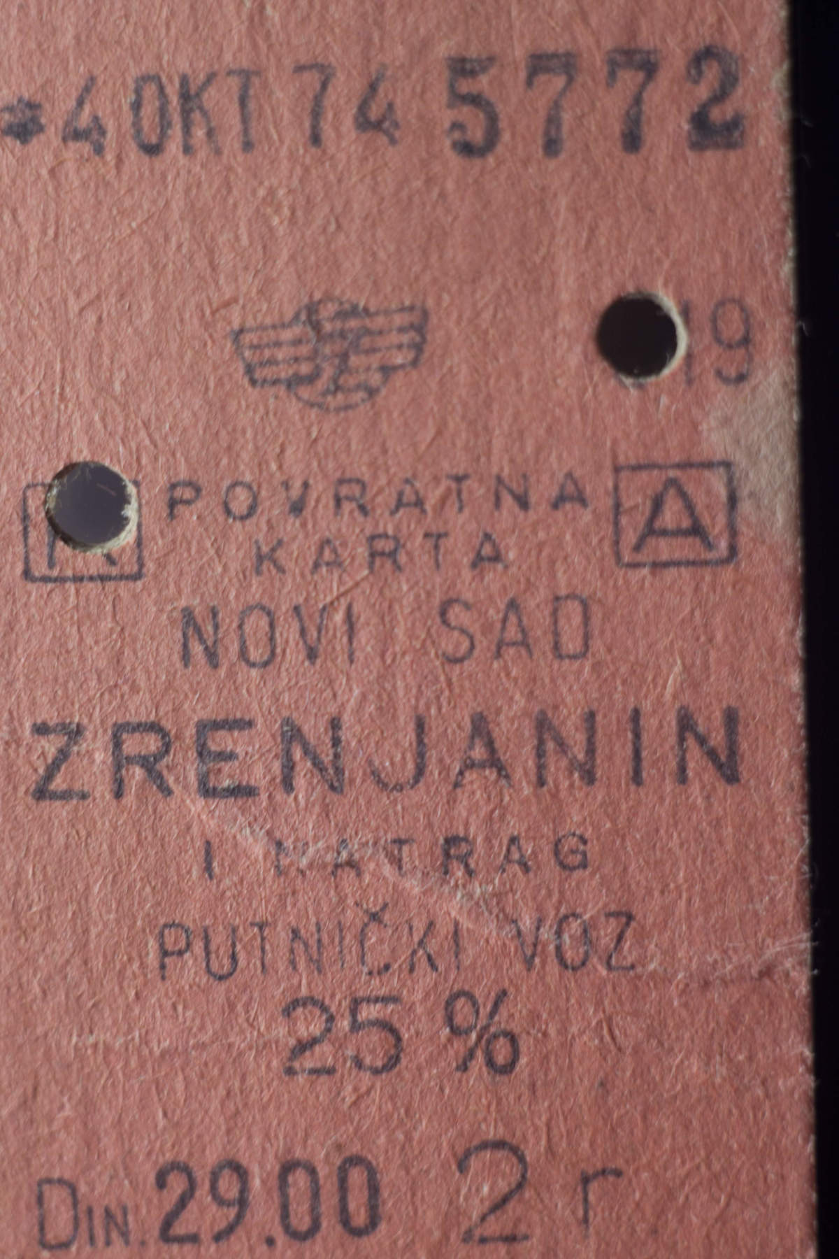 Thick cardboard, printed on the spot. Few years before only the central stations had such printers, the rest had to have pre-printed tickets.